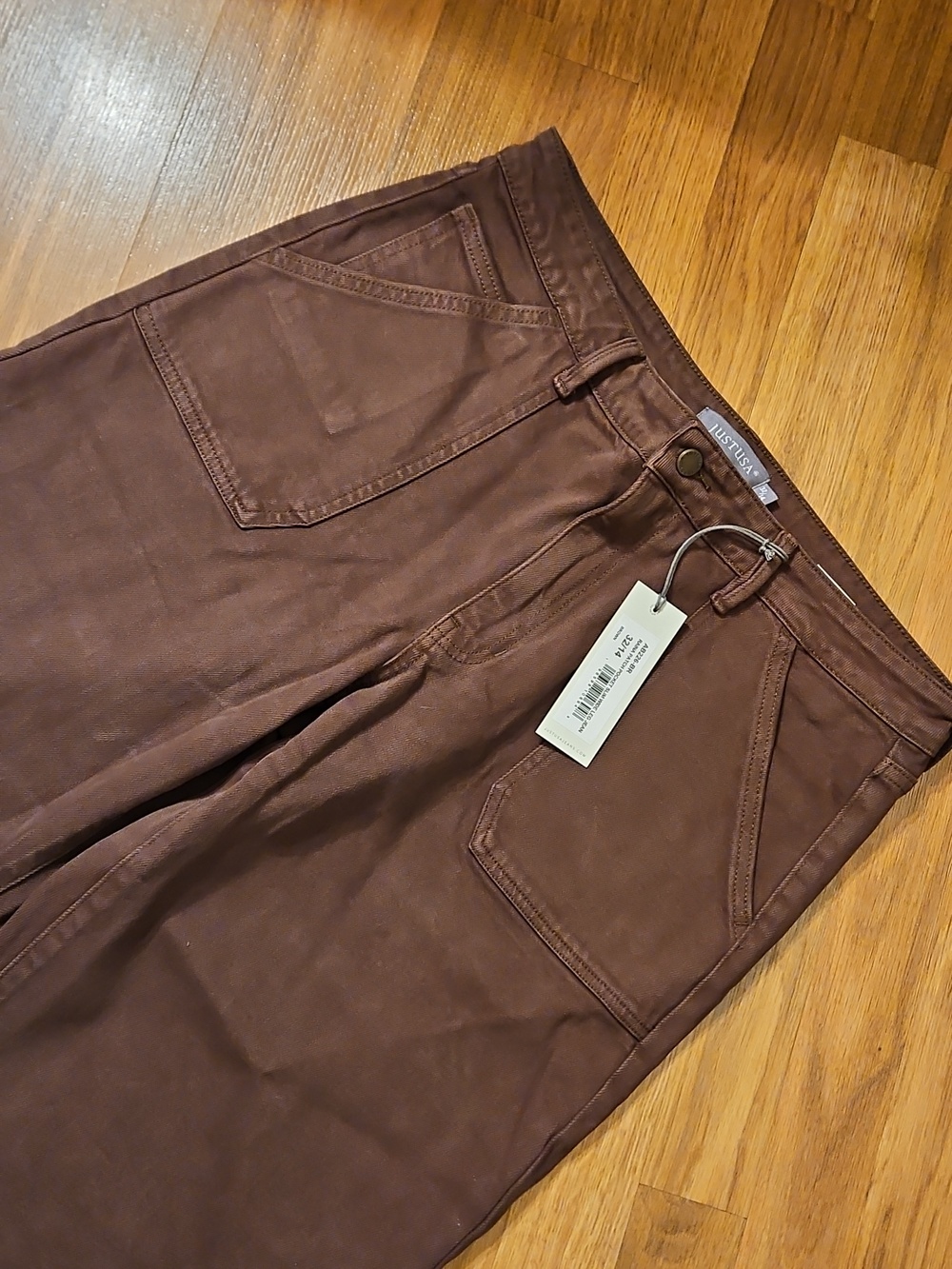 NWT JUST USA Raina Patch Pocket Slim Wide Leg Jeans Size 32/14 - Picture 6 of 9
